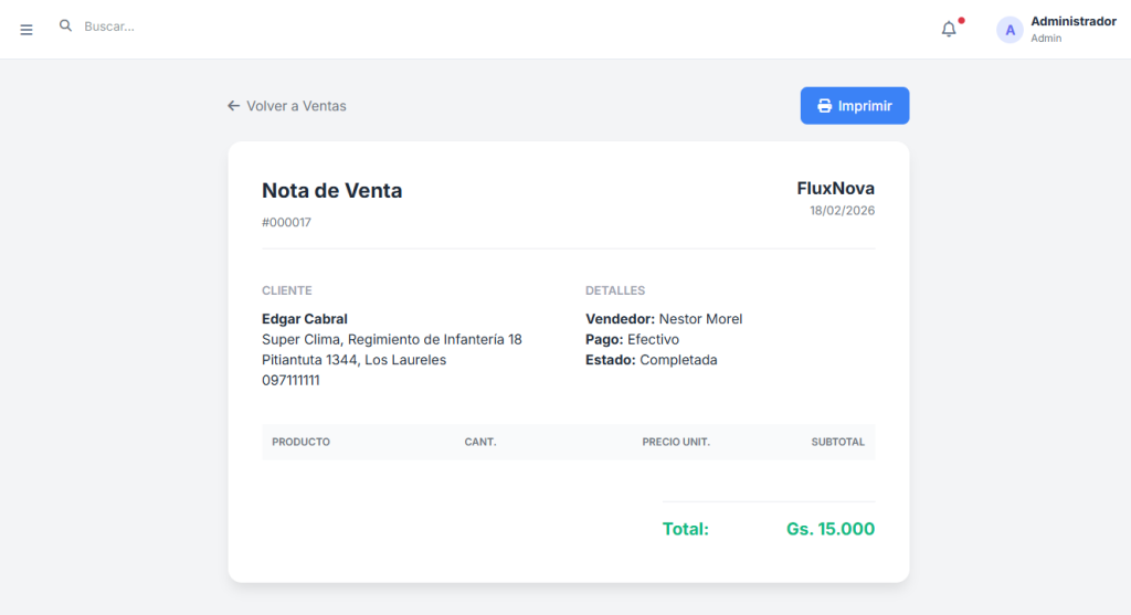 Flux Nova Plataforma Web